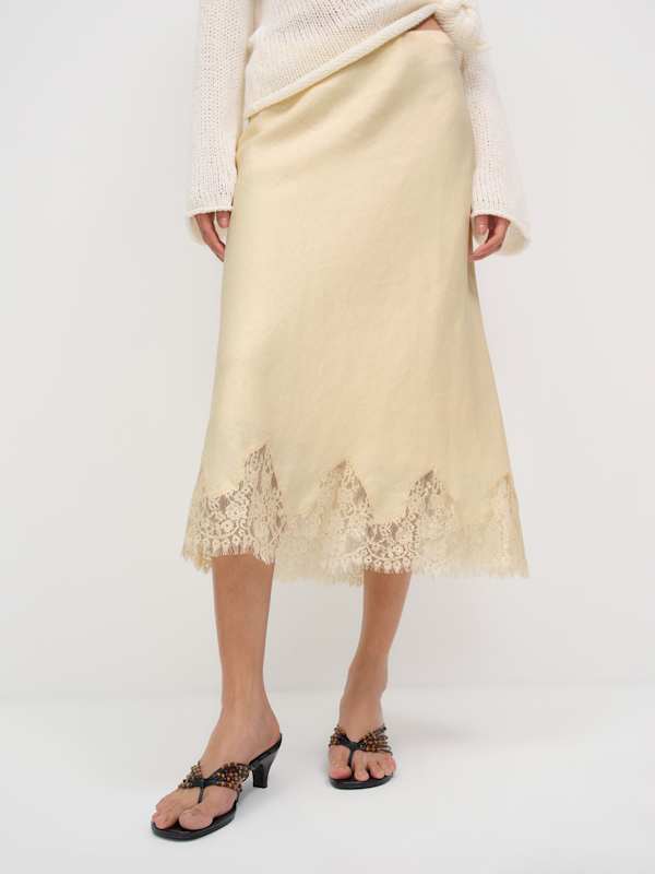 Petites Carolina Linen Skirt - Sugar