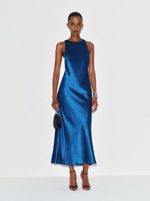 Noe Silk Dress - Pacific Ocean