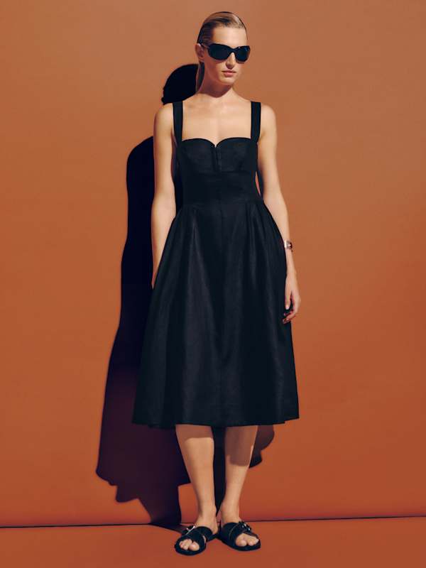 Roma Linen Dress - Black