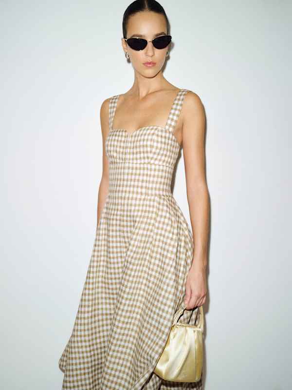 Roma Linen Dress - Dunes Check