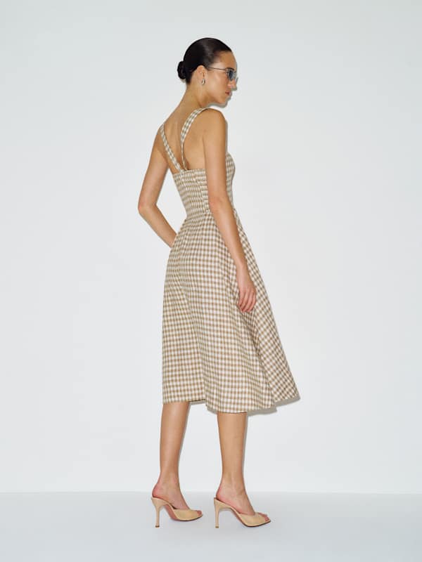 Roma Linen Dress - Dunes Check