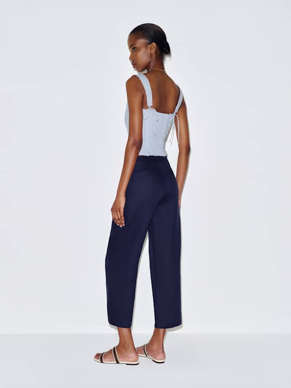 Zanna Linen Top - Cloud Blue