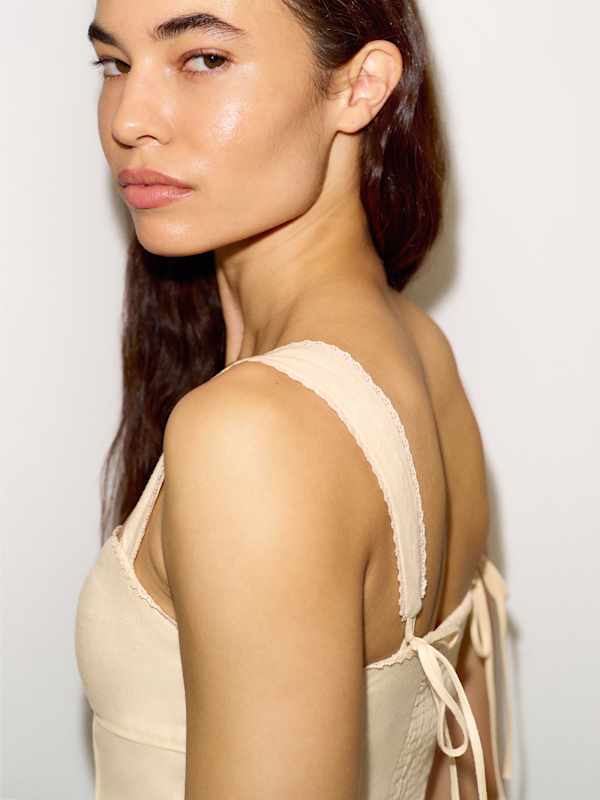 Zanna Linen Top - Sugar