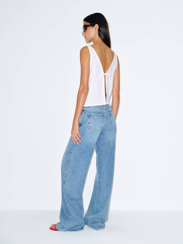 Annika Linen Top - White
