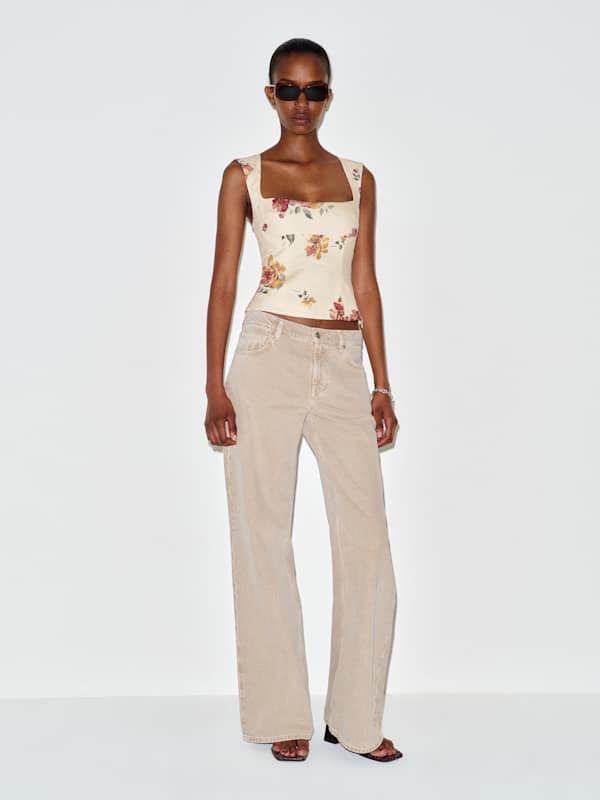 Tavish Linen Top - Climbing Rose