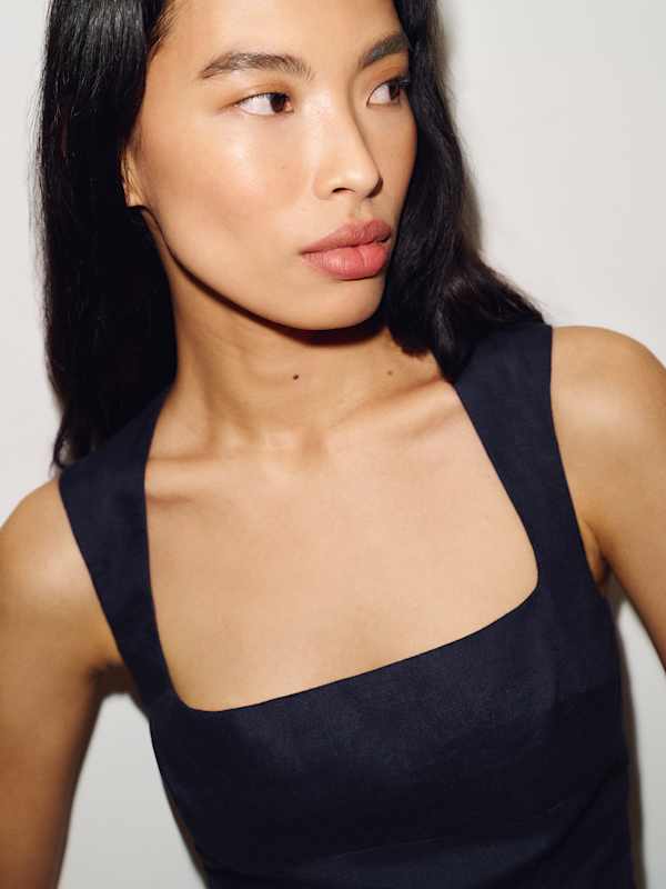 Tavish Linen Top - Midnight