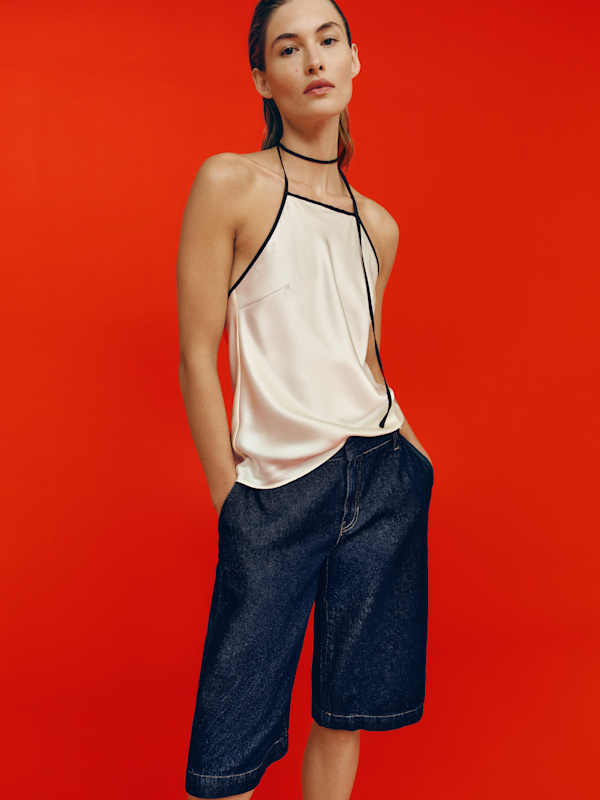 Suzette Silk Twill Top - Fior Di Latte