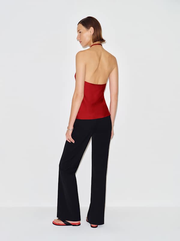 Suzette Silk Twill Top - Lipstick