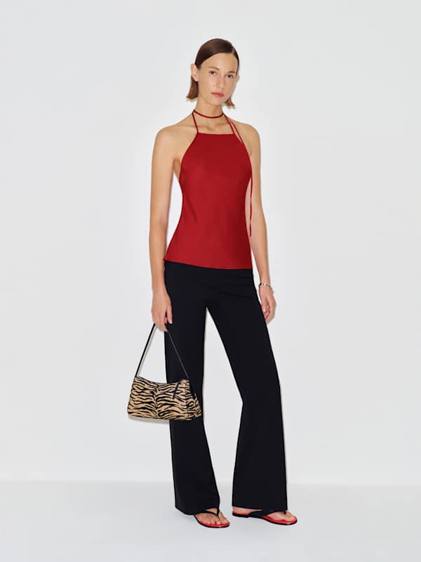 Suzette Silk Twill Top - Lipstick