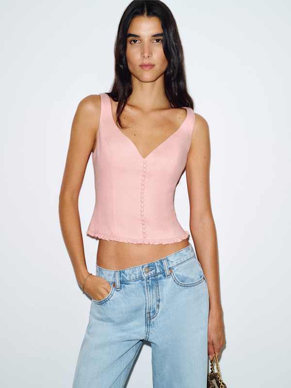 Flicka Linen Top - Lotus