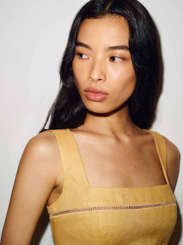 Nanette Linen Top - Tuscan Sun