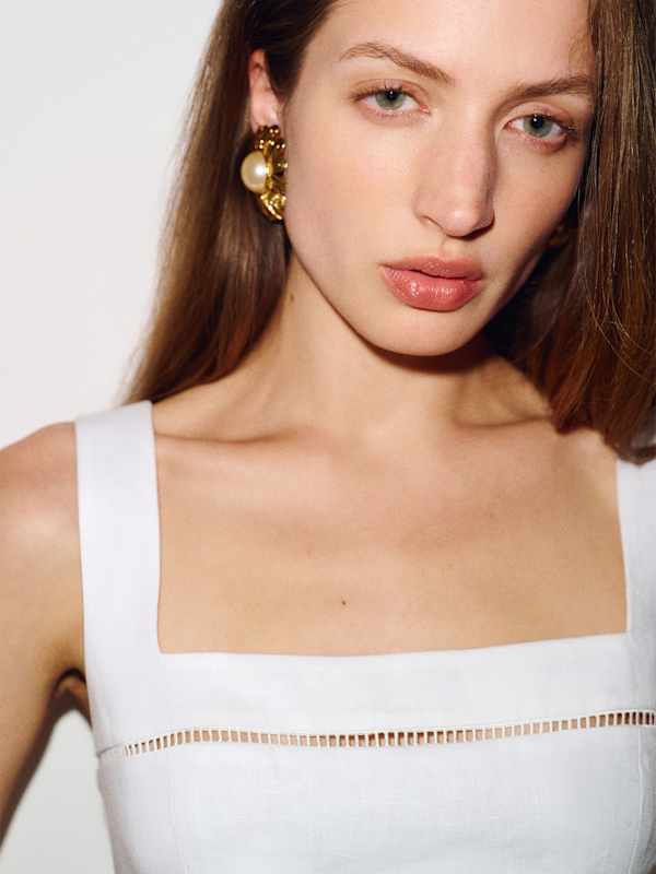 Nanette Linen Top - White
