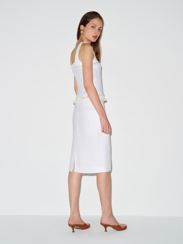 Nanette Linen Top - White