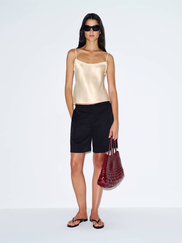 Kristen Silk Top - Fior Di Latte