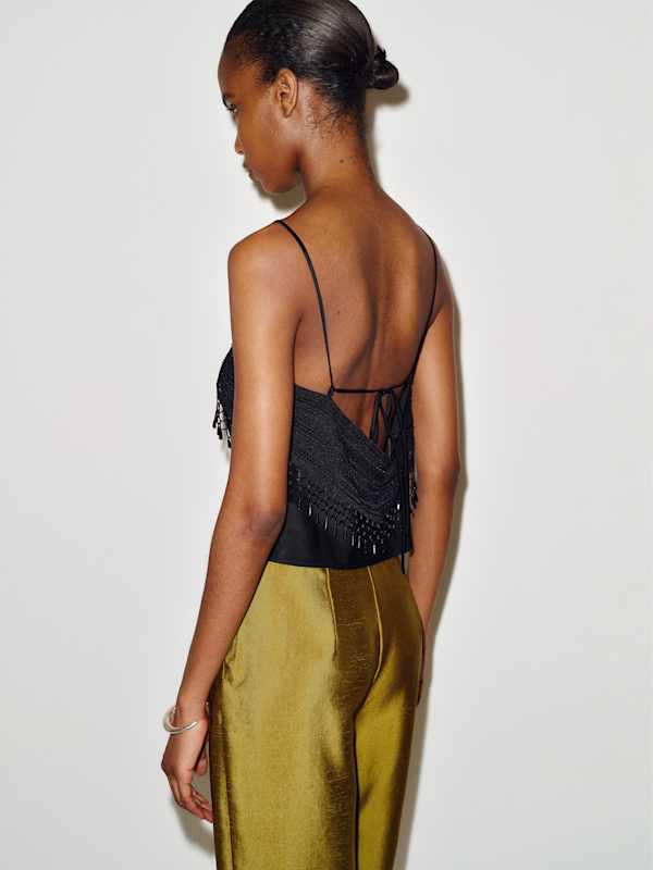 Slyvette Satin Top - Black