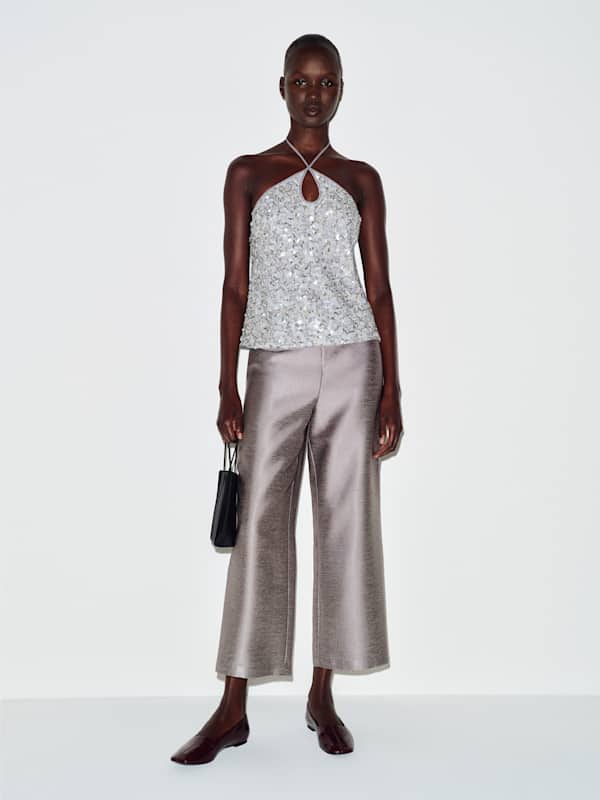Rosana Top - Silver Sequin