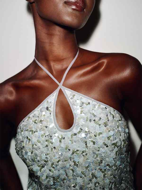 Rosana Top - Silver Sequin