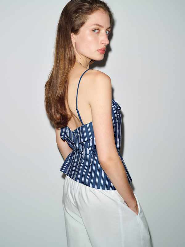 Agusta Top - French Blue Stripe