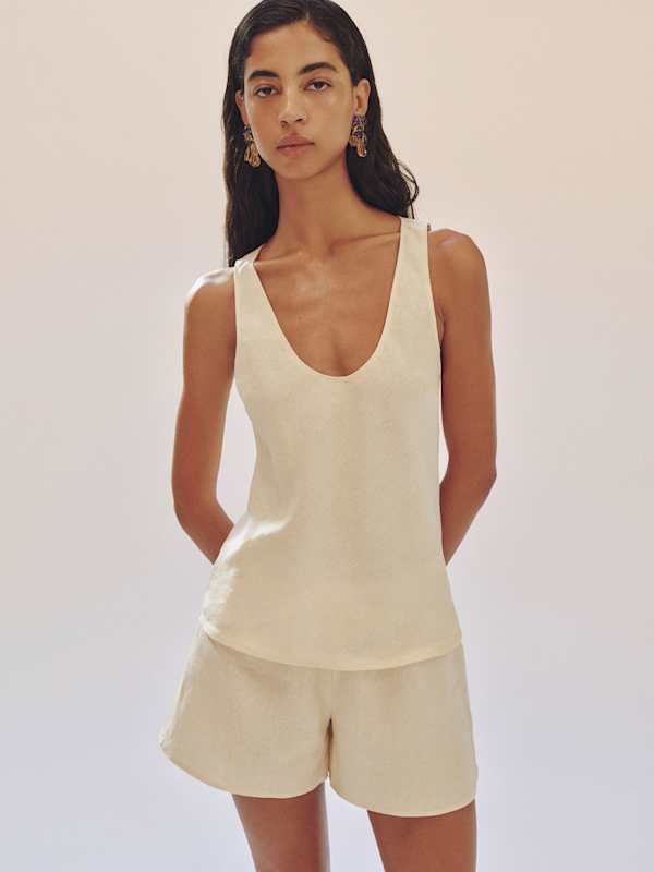 Enzo Linen Two Piece - Sugar