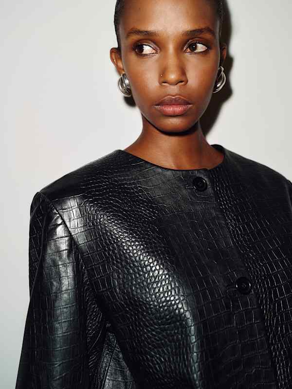 Veste Veda Miller - Noir effet croco verni