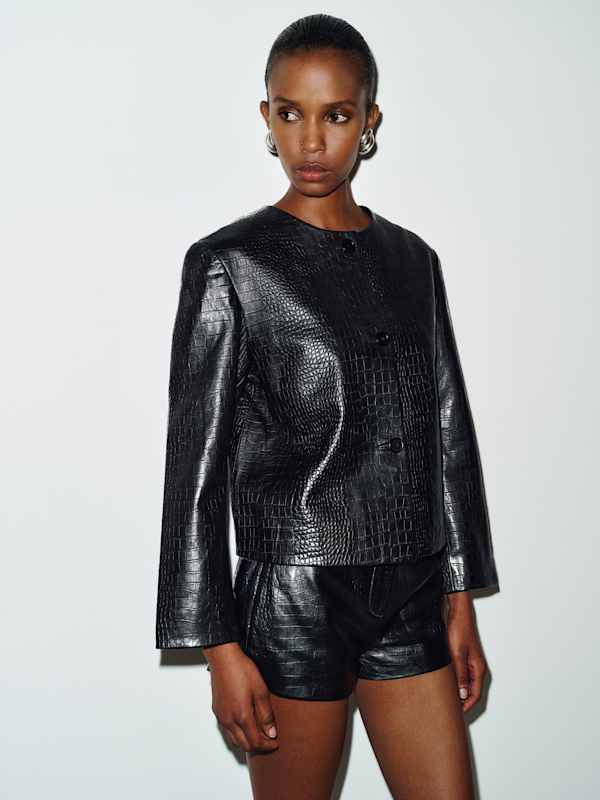 Veste Veda Miller - Noir effet croco verni