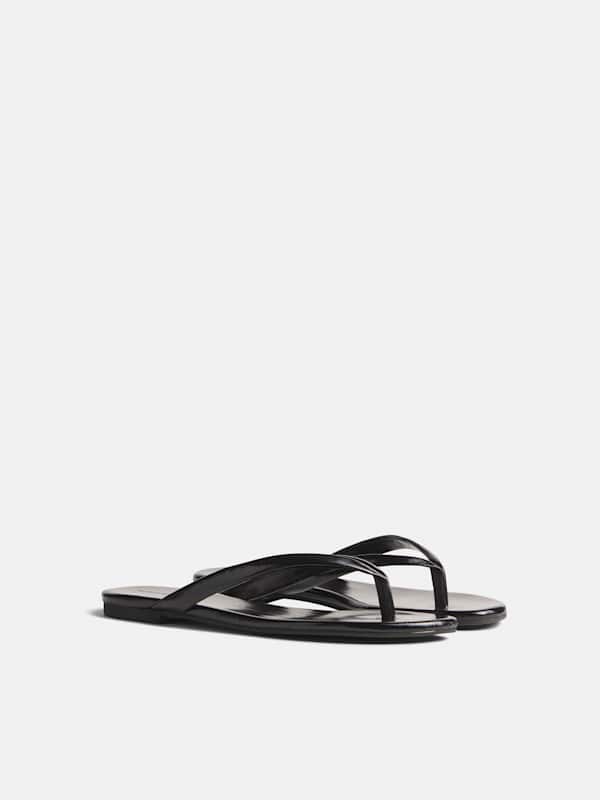 Amelia Flat Thong - Black Eel