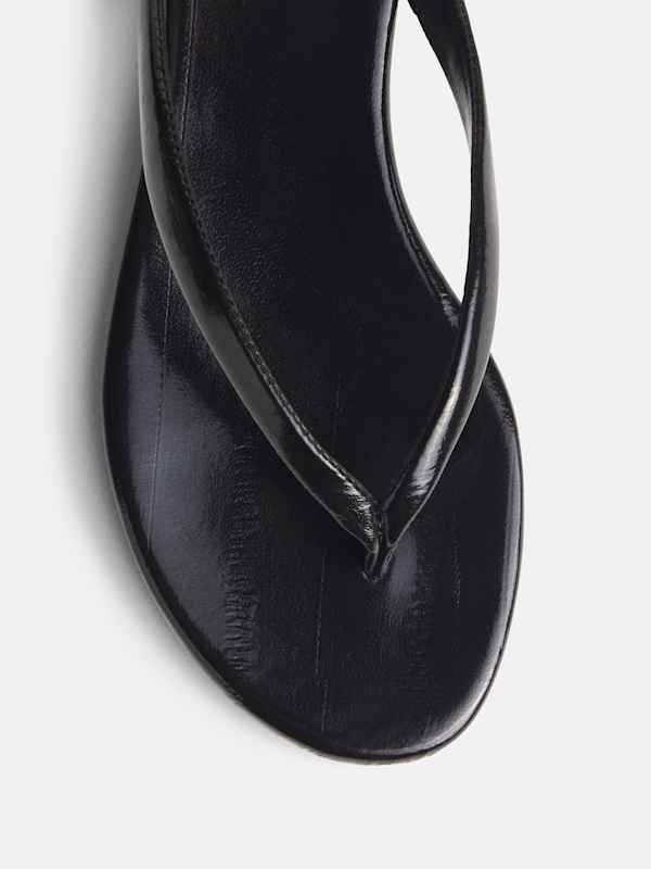 Amelia Flat Thong - Black Eel