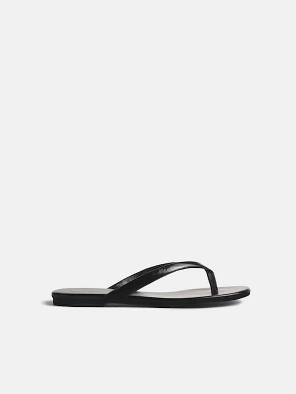Amelia Flat Thong - Black Eel