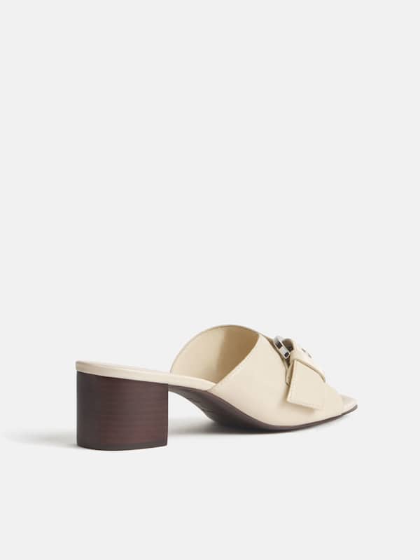 Sable Heeled Sandal - Almond Leather