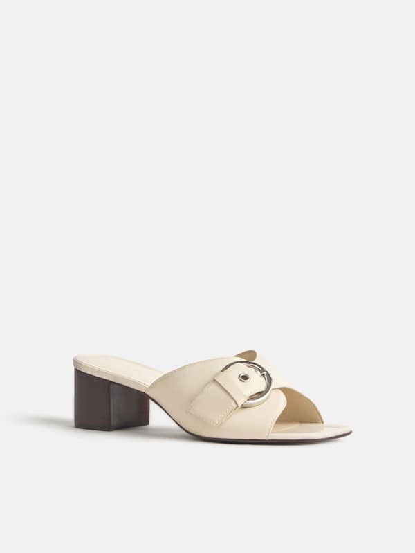 Sable Heeled Sandal - Almond Leather