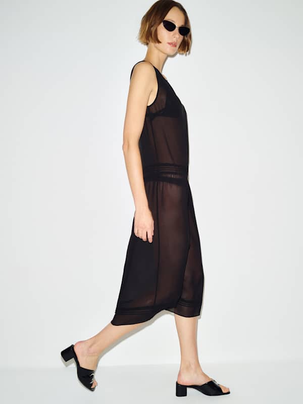Sable Heeled Sandal - Black Leather