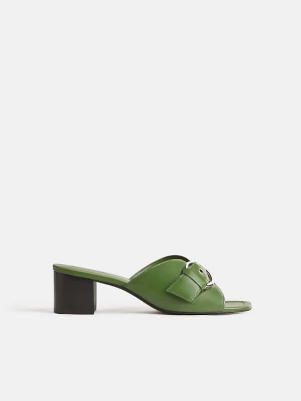 Sable Heeled Sandal - Jade Leather