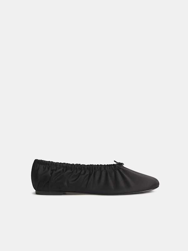 Brie Ballet Flat - Black Taffeta