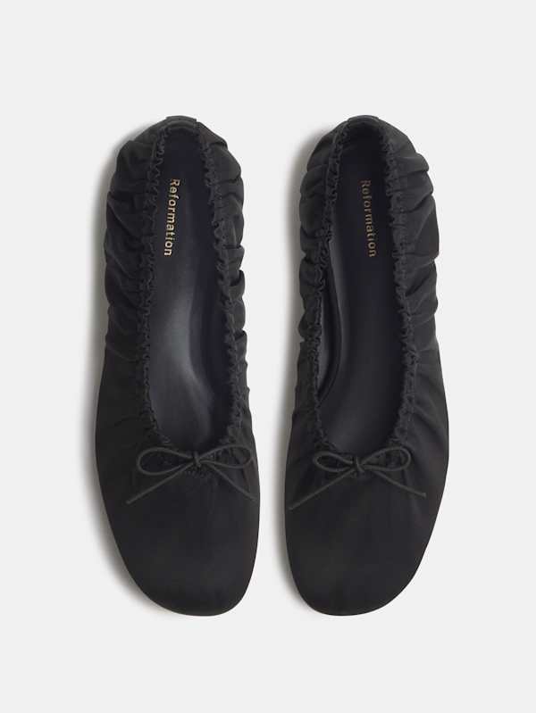 Brie Ballet Flat - Black Taffeta