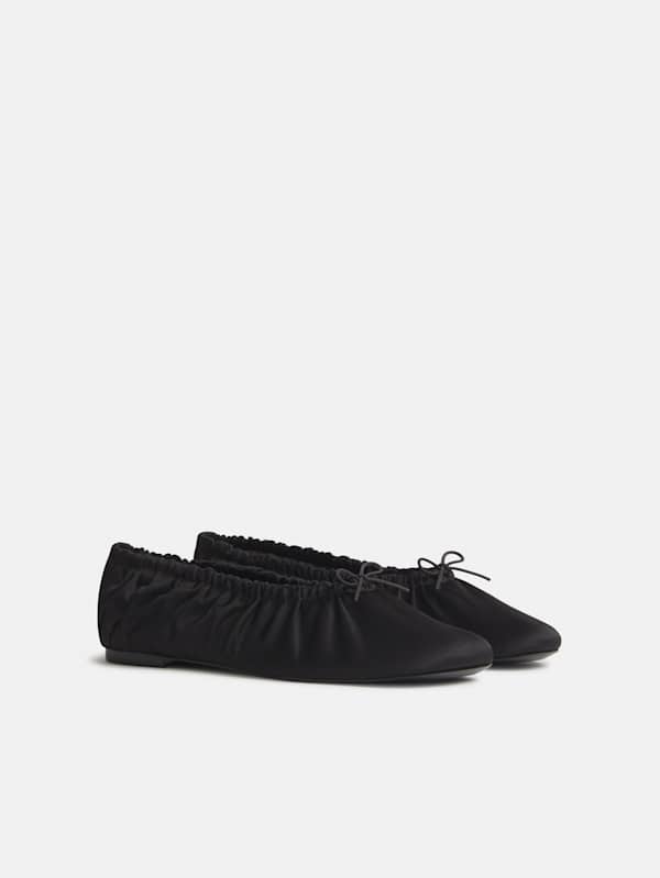 Brie Ballet Flat - Black Taffeta
