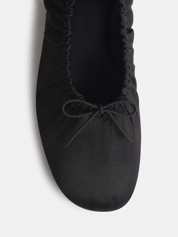 Brie Ballet Flat - Black Taffeta