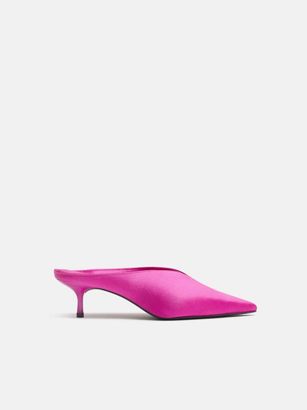 Marzella Heeled Mule - Pitaya Satin