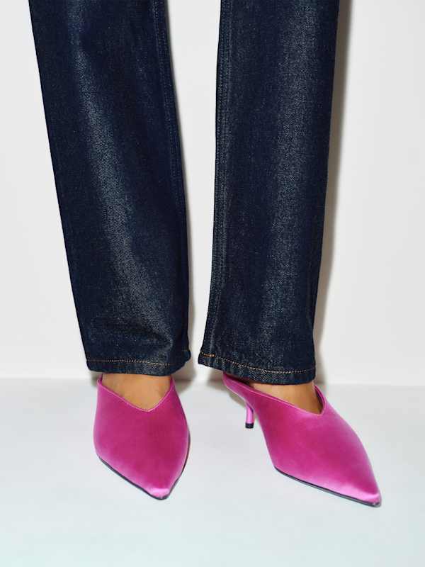 Marzella Heeled Mule - Pitaya Satin