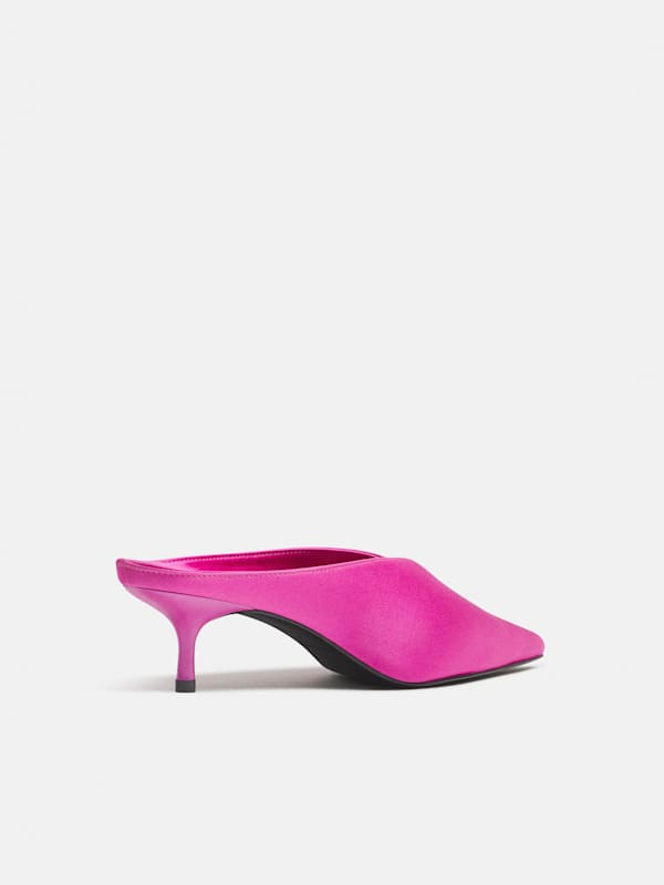 Marzella Heeled Mule - Pitaya Satin
