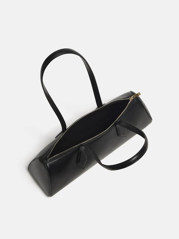 Sofia East West Shoulder Bag - Black Leather