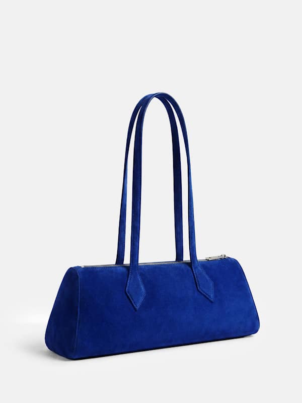 Sofia East West Shoulder Bag - Cobalt Suede