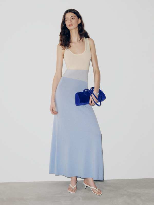 Sofia East West Shoulder Bag - Cobalt Suede
