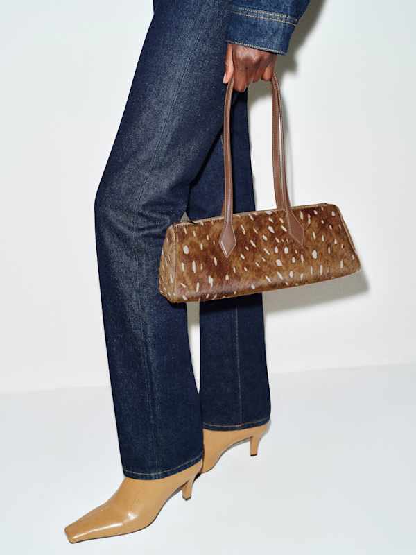 Sofia East West Shoulder Bag - Fawn Haircalf