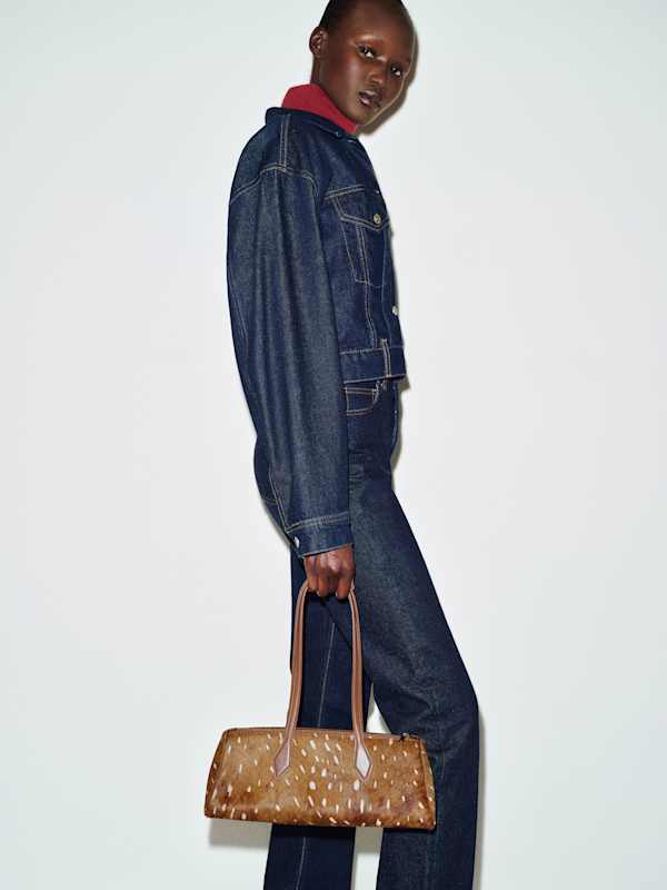Sofia East West Shoulder Bag - Fawn Haircalf