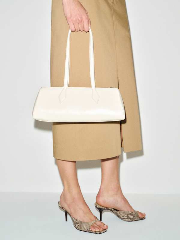 Sofia East West Shoulder Bag - Macadamia Leather