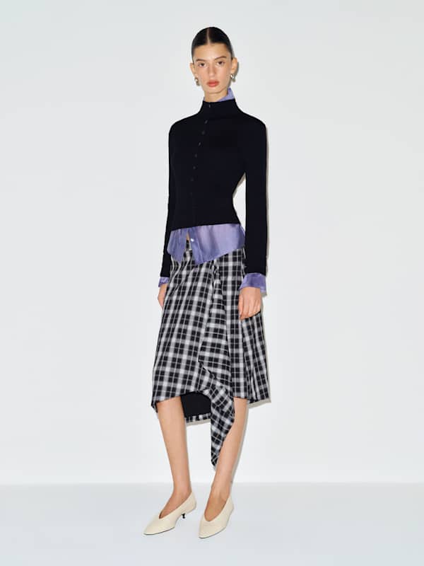 Cece Skirt - Black And White Plaid