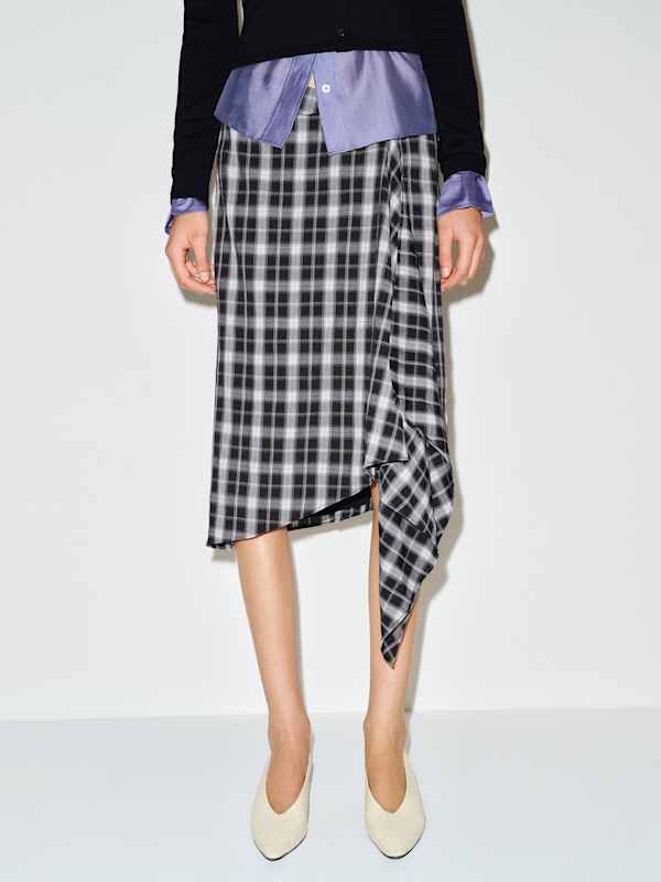 Cece Skirt - Black And White Plaid