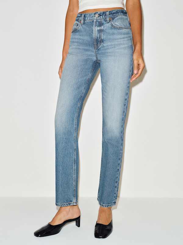 Leda Mid Rise Straight Long Jeans - Reef