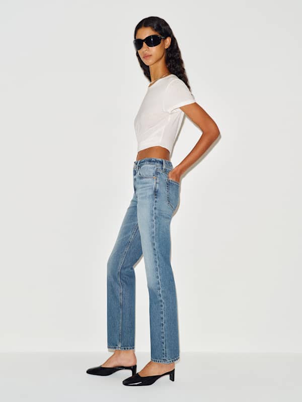 Leda Mid Rise Straight Long Jeans - Reef