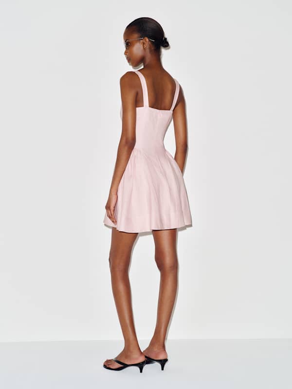 Birdie Linen Mini Dress - Cherry Blossom
